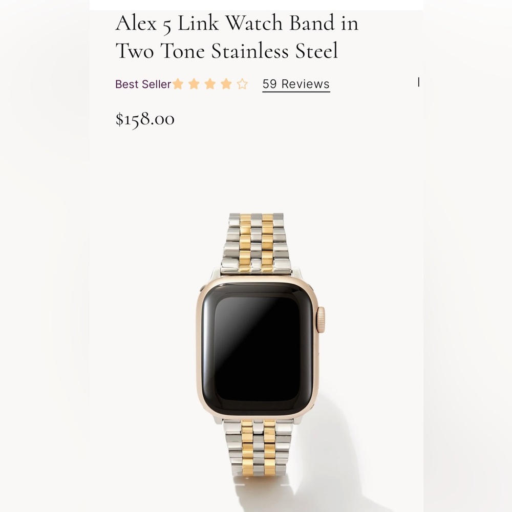 Kendra Scott Alex 5 Watch Band. Two Tone Stainless Steel